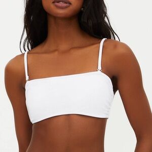 $98 NWOT Beach Riot “Kelsey” Bikini Top in White #2 Sz Small